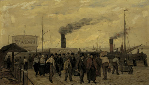 Philip Sadée, Aankomst van het stoomveer uit Zaandam, ca. 1890