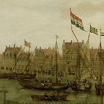 Abraham de Verwer, Gezicht vanaf de Blauwbrug over de Amstel, ca. 1615 (detail)