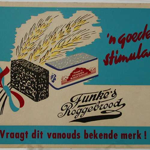 Reclamebord roggebroodfabriek Fa. H.C. Funke en Zn.