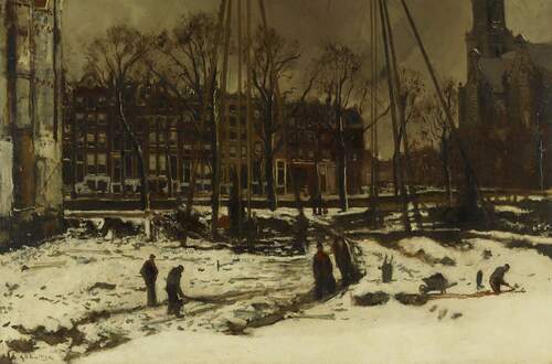 George Hendrik Breitner, Doorbraak van de Raadhuisstraat in de winter, 1898, Collectie Amsterdam Museum