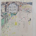 Otto Boudewijn de Kat, Afbraak Haarlemmer Houttuinen, aquarel, 1974