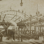 Bouw Centraal Station Amsterdam, fotograaf onbekend, 1894, collectie Spoorwegmuseum