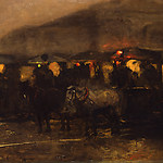 Breitner, Plein (de Dam) bij avond, 1890. Collectie Dordrechts Museum.