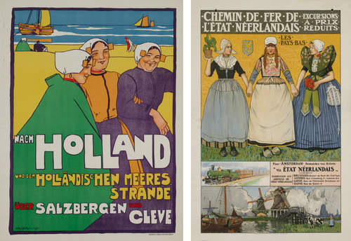 Toeristische affiches bedoeld voor de Duitse en Franse markt. Collectie Spoorwegmuseum.