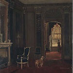 Ontvangstkamer Keizergracht 185, Schilderij door J. Berg, 1871