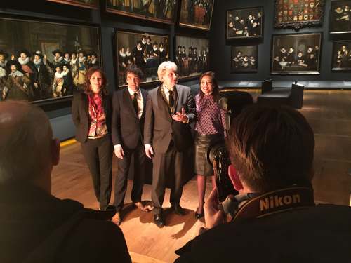 v.l.n.r. Martine Gosselink (hoofd afdeling geschiedenis Rijksmuseum), Paul Spies (directeur Amsterdam Museum), Eberhard van der Laan (burgemeester van Amsterdam), Cathelijne Broers (directeur Hermitage Amsterdam)