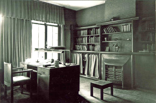 Studeerkamer Weteringschans 41, foto circa 1930?