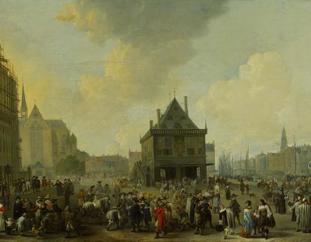 Johannes Lingelbach, Gezicht op de Dam, 1656