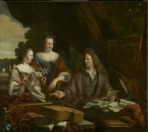 David , Agneta en hun dochter Catherina Neufville - Michiel van Musscher (1645 - 1705)