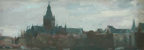 Clemens Merkelbach van Enkhuizen, St.Willibrorduskerk in de herfst, 1969