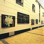 Werk van Marlene Dumas in Schuttersgalerij tijdens Century 87 . Foto uit catalogus Century 87