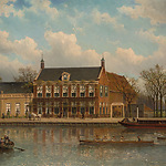 Eduard Hilverdink, De Amstel bij de uitspanning Lokhorst, 1885