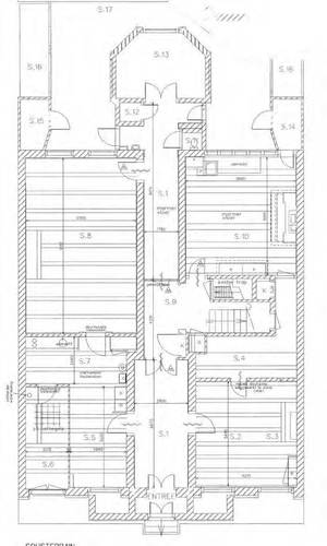 Afb. 5. plattegrond 11-1-1996 GEAM Adviesbureau voor bouw en installaties huidige situatie met de nadruk op bekabeling.