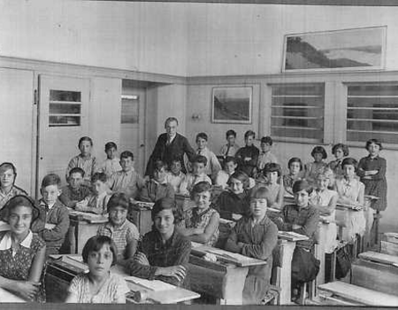 Klassenfoto van klas 6 van de Christiaan de Wetschool meester Reinders.