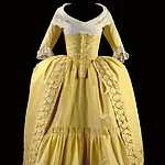 Robe à l'anglaise (gedragen à la polonaise), circa 1780-1782, Collectie Gemeentemuseum Den Haag.