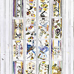 Voorstudie voor glas-in-loodraam, Nieuwe Kerk, Marc Mulders, 2004, papier en aquarel, TA 55004.