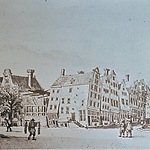 G. Lamberts, Verzakte huizen Leidsche plein, 1815