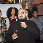 Dag van de Tolerantie 2016. Met rapper Massih en leerlingen van Montessori College Oost, Poort - Baken en het Calandlyceum. Foto: Caro Bonink. 