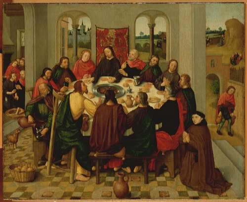 Het Laatste Avondmaal, Meester van het Amsterdamse sterfbed van Maria, 1490-1510, Langdurige bruikleen Rijksmuseum Amsterdam