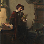 Rembrandt in zijn atelier, 1852. Schilder: Nicolaas Pieneman (1809-01-01 - 1860-12-30).