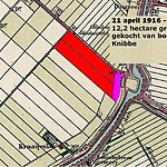 In het rood het aangekochte land van boer Knibbe. Bron: Jan Willem de Wijn.