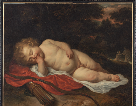 Govert Flinck, Slapende Cupido, 1655. Particuliere collectie