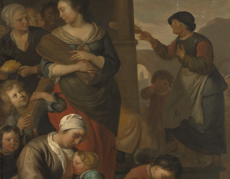 Jacob van Loo, Allegorie op de spijsuitdeling aan de armen, 1657 Amsterdam, Academie van Bouwkunst (Bruikleen Amsterdam Museum)