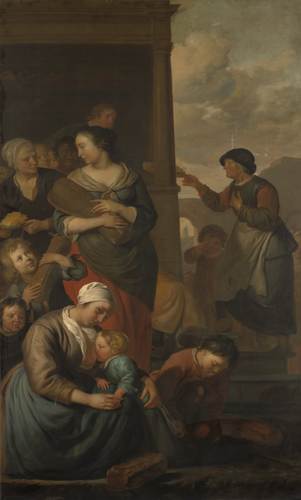 Jacob van Loo, Allegorie op de spijsuitdeling aan de armen, 1657 Amsterdam, Academie van Bouwkunst (Bruikleen Amsterdam Museum)