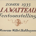 Affiche bij de Watteau tentoonstelling in Museum Willet-Holthuysen in 1935.