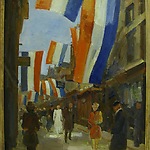 Vlaggen in de Kalverstraat, Kees Maks, Amsterdam Museum SA 55027