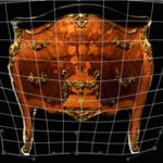 3D-scan van de voorzijde van de commode.