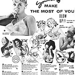 Opblaasbare BH advertentie, ca. 1960, Frederick's of Hollywood Holiday. Bron: Pinterest